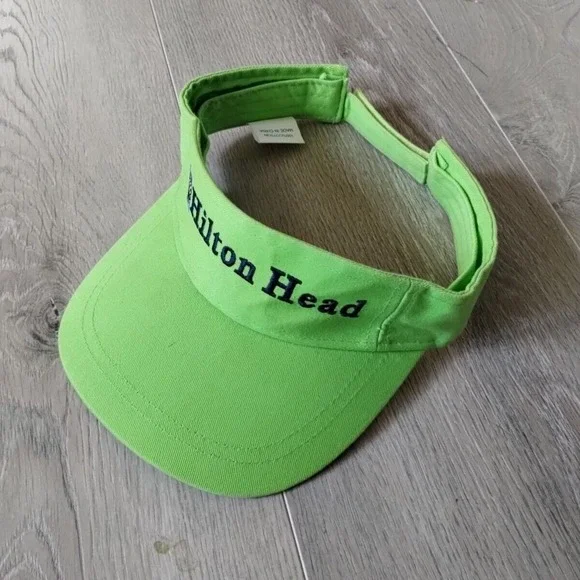 Hilton Head Visor Hat Cap Green Blue South Carolina Adjustable Strap OSFA Beach - Picture 1 of 9